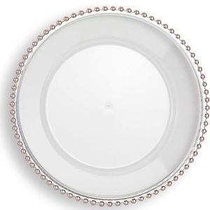 13 Inch Round Clear Faux Glass Plastic Charger Plates
